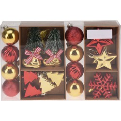 Ornamenten set kerst 22 stuks kerstversiering