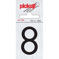 Route alulook 60 x 44 mm Sticker zwarte cijfer 8 pick up - Pickup