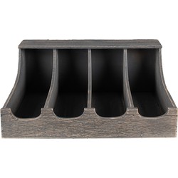 Clayre & Eef Bestekbak  41x29x17 cm Grijs Hout Rechthoek Bestekhouder