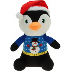 Pinguins knuffels 30 cm kerstknuffels speelgoed - Kerstman pop