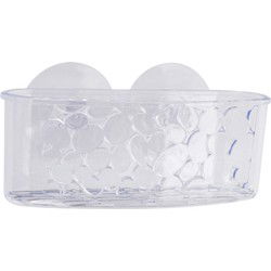 Shampoo flessenhouder - transparant - met zuignappen - 16 cm - druppel - Badkameraccessoireset