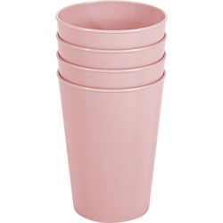 Hega onbreekbare drinkglazen - 4x - kunststof - roze - 300 ml - Drinkglazen
