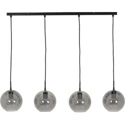 Light&living Hanglamp 4L 114x20x120 cm SUBAR mat zwart+smoke glas