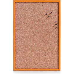 Zeller prikbord incl. punaises - 40 x 60 cm - oranje - kurk - Prikborden