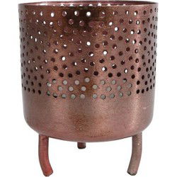 Gifts Amsterdam Metalen Theelichthouder Luca 10x8 cm Koper