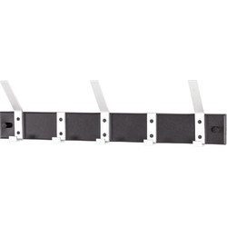 HakuShop Wandkapstok | Zwart/Wit Metaal | Dubbele hangers | Afwerkdropjes | 50x8x14