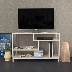 TV Meubel Robbins White Wit Eik Melamine 120x75x39 cm