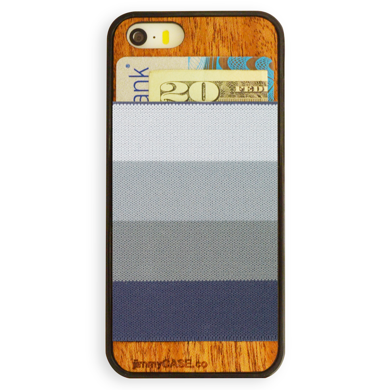 JimmyCASE iPhone SE/5S Wallet Case Grey Stripe - 