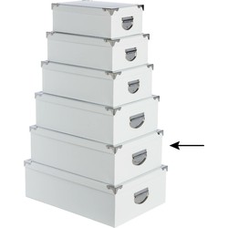 5Five Opbergdoos/box - wit - L44 x B31 x H15 cm - Stevig karton - Whitebox - Opbergbox