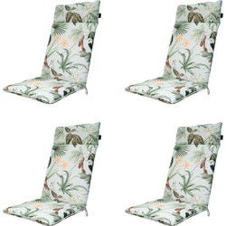 Madison -  Tuinstoelkussen Hoge Rug Grasse green - Ca. 120x50 cm - Set van 4