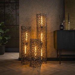 Vloerlamp Cilinder - Zwart Aluminium - 25x25x61cm