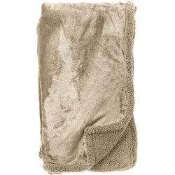 Dutch Decor STANLEY - Plaid 150x200 cm - fleece deken met teddy en fleece - Pumice Stone - beige - Dutch Decor