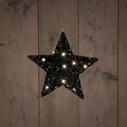 B.O.T. Star 20 cm Dark Glitter 6Led Warm White