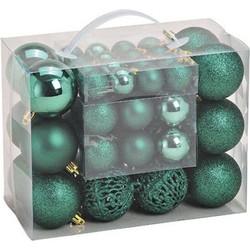 Kerstboomversiering 50x groene plastic kerstballen - Kerstbal