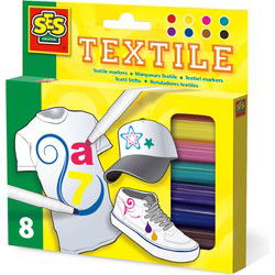 SES Creative Textielstiften 8 Stuks