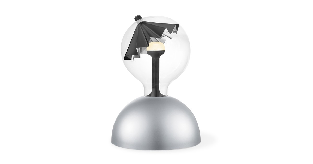 Move Me tafellamp Bumb - grijs / Umbrella 5,5W - zwart zilver