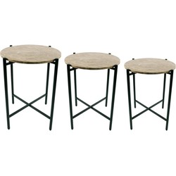 Lolaa Bijzettafel set Alpa bruin 60cm