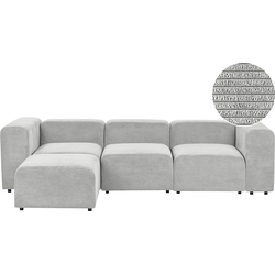 FALSTERBO - Modulaire driezitsbank met ottomaan - Grijs - Corduroy