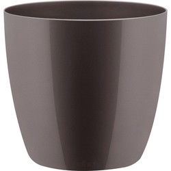 2 stuks - Bloempot Brussels diamond rond 14 cm oyster pearl