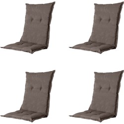 Madison -  Tuinstoelkussen Lage Rug Oxford taupe - Ca. 105x50 cm - Set van 4