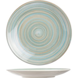 Cosy & Trendy ontbijt/dessert bordje Turbolino - blauw - D22 cm - Ontbijtborden