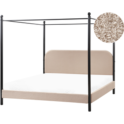 Beliani DANNEMOIS - Hemelbed-Beige-Bouclé