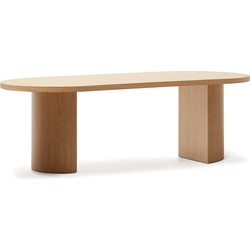 Kave Home - Tafel Nealy van eikenfineer met een natuurlijke afwerking 240 x 100 cm