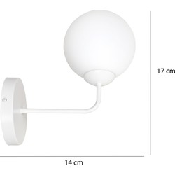 Lahti witte eenvoudige wandlamp met wit glas 1x E14