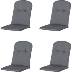 Madison -  Kuipstoelkussen Hoge Rug Rib grey - Ca. 96x45 cm - Set van 4