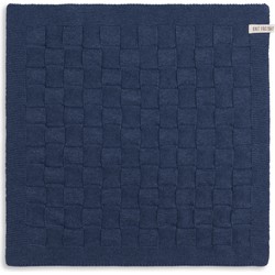 Knit Factory Gebreide Keukendoek - Keukenhanddoek Uni - Jeans - 50x50 cm
