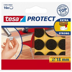 Tesa meubelvilt - 32x - zelfklevend - 1,8 cm - rond - antikras - Meubelviltjes