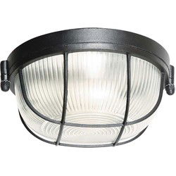 Mexlite - plafonniere - Lisanne - zwart - glas metaal - Ø 17cm - E27 - 1342ZW