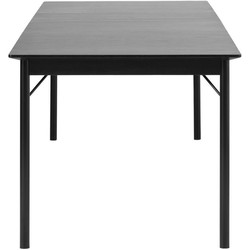 Eettafel Zwart - 95x180x75cm - Eikenhout - Tafel Savona