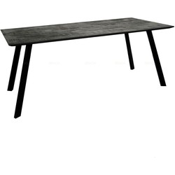 MD Interior Owen eettafel mangohout zwart 140 x 80 cm