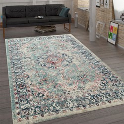 Laagpolig Vintage Maberia Vloerkleed - Multi - 240x340 cm