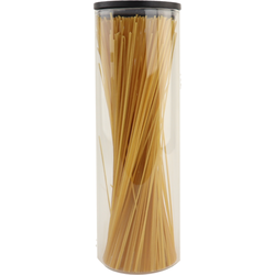 OTIX Voorraadpot - Glas met Deksel - 1320ml - Zwart - Hout - Spaghetti Bewaardoos - SERENITY