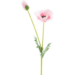 Poppy spray soo pink 62 cm kunstbloemen - Nova Nature