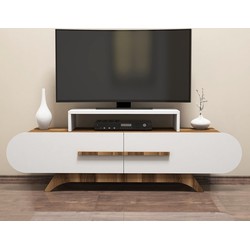 TV Meubel Rose Walnoot Wit Melamine 145x49,8x36,8 cm