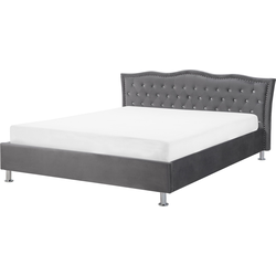 METZ  - Tweepersoonsbed - Donkergrijs - 160 x 200 cm - Fluweel