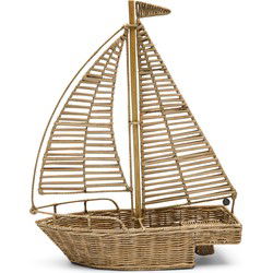 Rustic Rattan Sailboat Decoration