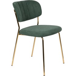 Housecraft Living Jolien Eetkamerstoelen Goud/ Dondergroen - Set van 2