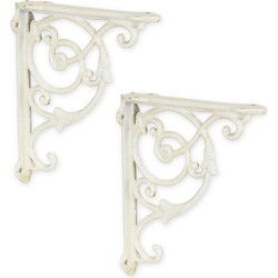 A PAIR OF CAST IRON WALL BRACKETS