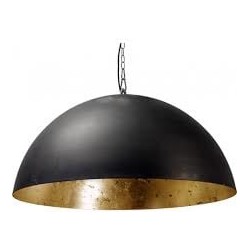 Hanglamp zwart sfeer koepel van 30cm tot 100cm  diameter E27 bladgoud binnen