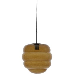 Light&living Hanglamp Ø30x37 cm MISTY glas bruin+mat zwart