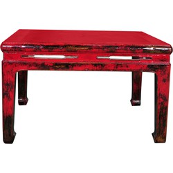 Fine Asianliving Antieke Salontafel Met Marmer Blad B79xD79xH49cm