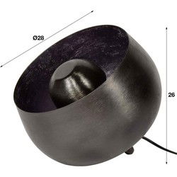 Tafellamp 1-Lichts - Metaal - Zwart - Ø28cm - Lamp Basket