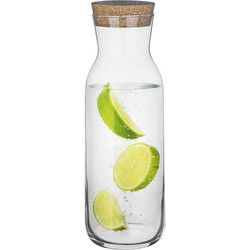 Glasmark Waterkan - met deksel - 1L - glas - kurk - waterkaraf - Waterkannen