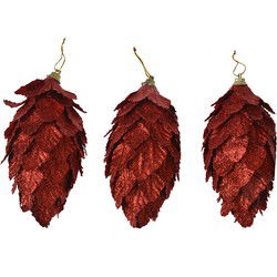 Clayre & Eef Decoratie Hanger Bloemen Ø 7x13 cm Rood Kunststof