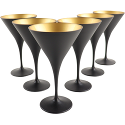 OTIX Martini Glazen - Set van 6 - Cocktailglazen - 230ml - Zwart - ONYX