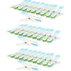 Concorde wasknijpers - 30x - blauw - kunststof - 8 cm - Knijpers